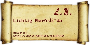 Lichtig Manfréda névjegykártya